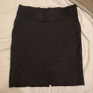 Black pencil mini skirt